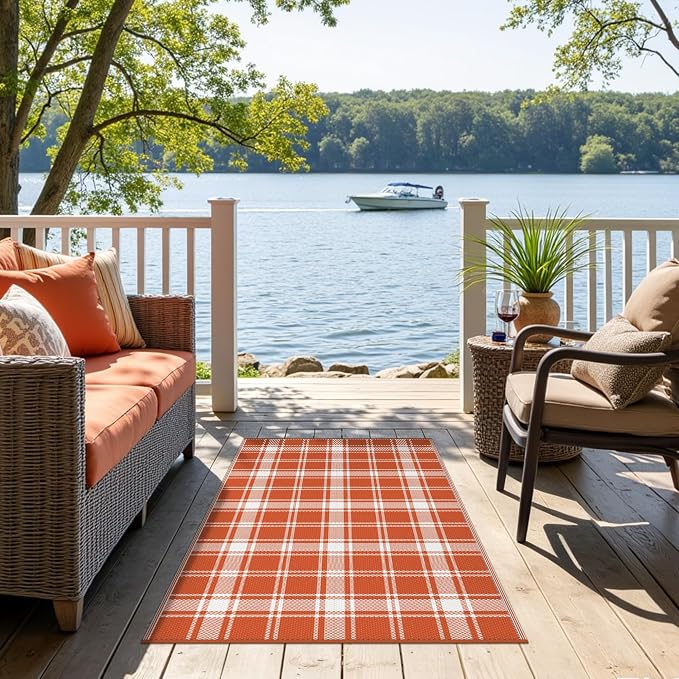 GENIMO Waterproof Outdoor Rug for Patio Clearance, Lightweight RV Camping Mat - Image 4