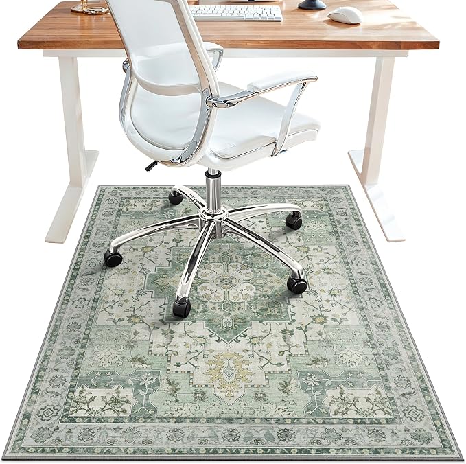 36"x48" Office Chair Mat for Hardwood Tile Floor, Under Desk Carpet Protector by BESBLEE
