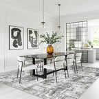 10x10 ft Square Living Room Rug – Washable Modern Abstract Area Rug - Image 4