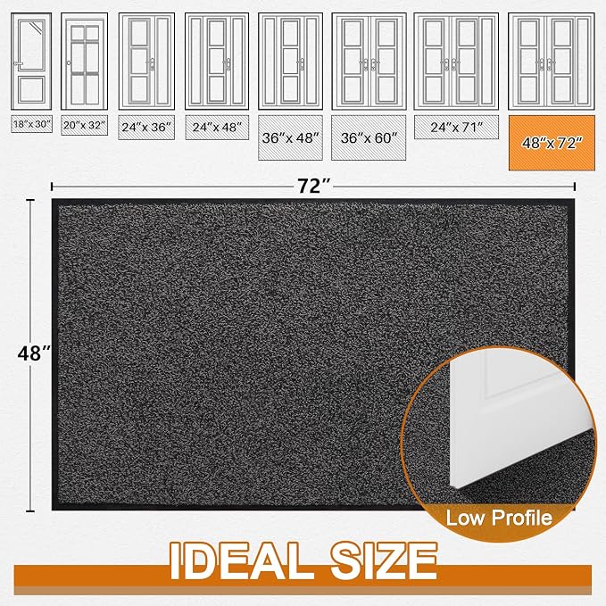 Mibao Super Absorbent Front Door Mat, Non-Slip Washable Indoor Doormats - Image 2