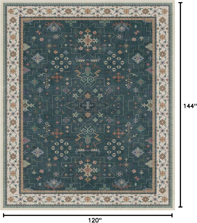 Hazo Haus Dark Green Oushak Living Room Rug 10x12 - Image 2
