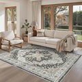 Madane Area Rug 4x6 Washable Rugs: Vintage Living Room Rug Soft Low Pile Non by Madane