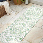 JONATHAN Y Boho Medallion Indoor Outdoor Runner Rug 2X8 Green/Cream, Estrella - Image 3