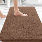OLANLY Bathroom Rugs 30x20, Extra Soft Absorbent Chenille Bath Rugs, Rubber by OLANLY