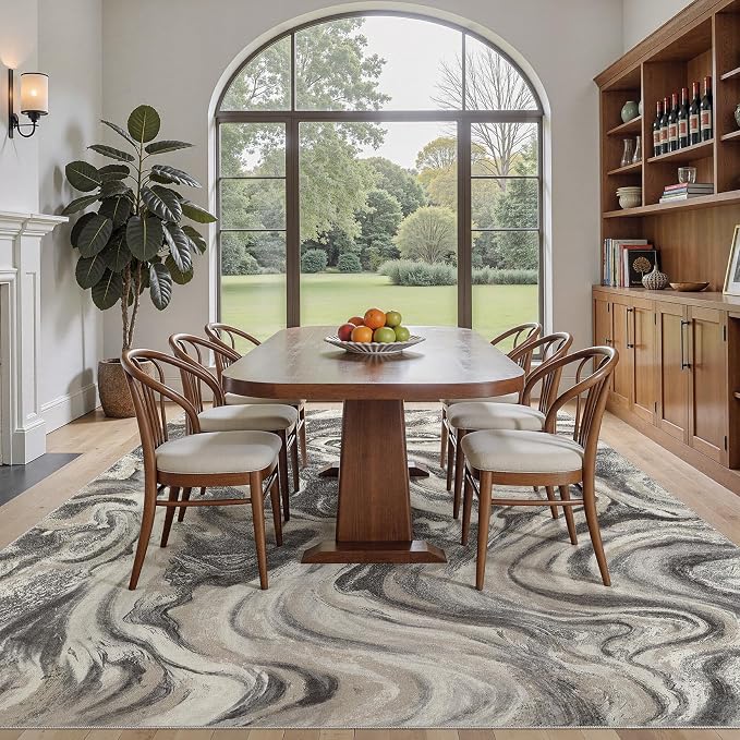 DMOYEST 5x7 Washable Area Rug for Living Room, Non Slip Abstract Rugs, Modern - Image 5