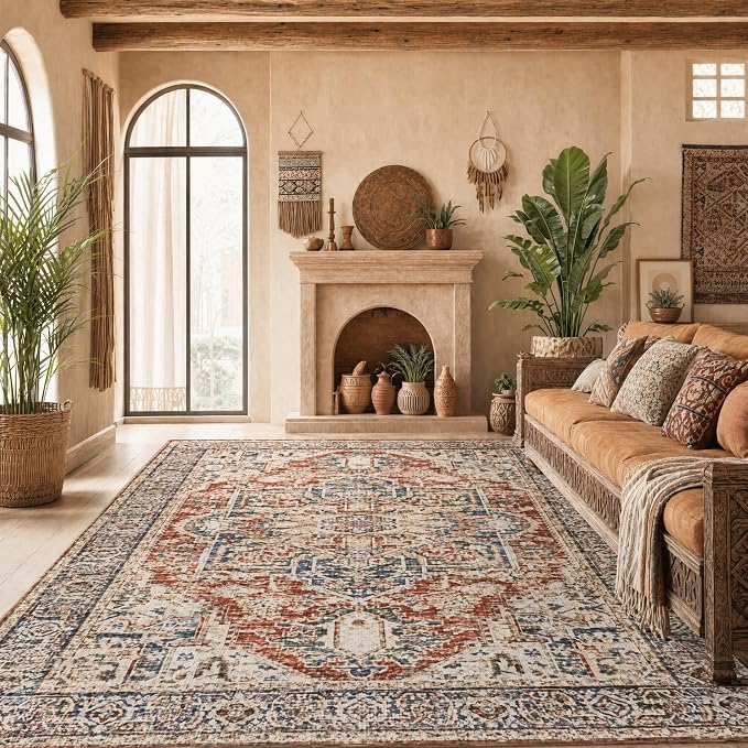 AMADA HOMEFURNISHING 5x7 Area Rugs, Washable Living Room Rug Low-Profile - Image 3