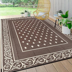 Pauwer Waterproof Outdoor Rug 10x14, Reversible Plastic Straw Patio Camping Rug by Pauwer
