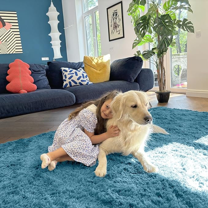 OLANLY 2x3 Machine Washable Small Bedside Rug, Soft Fluffy Shaggy Entryway - Image 5