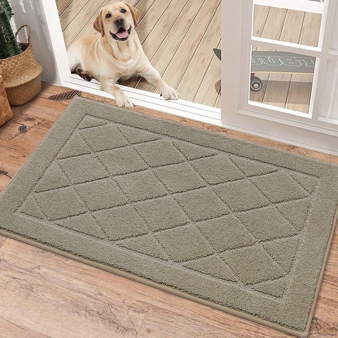 BEQHAUSE Dirt Trapper Door Mat 20" x 32", Doormat Non-Slip Entryway Rugs by BEQHAUSE