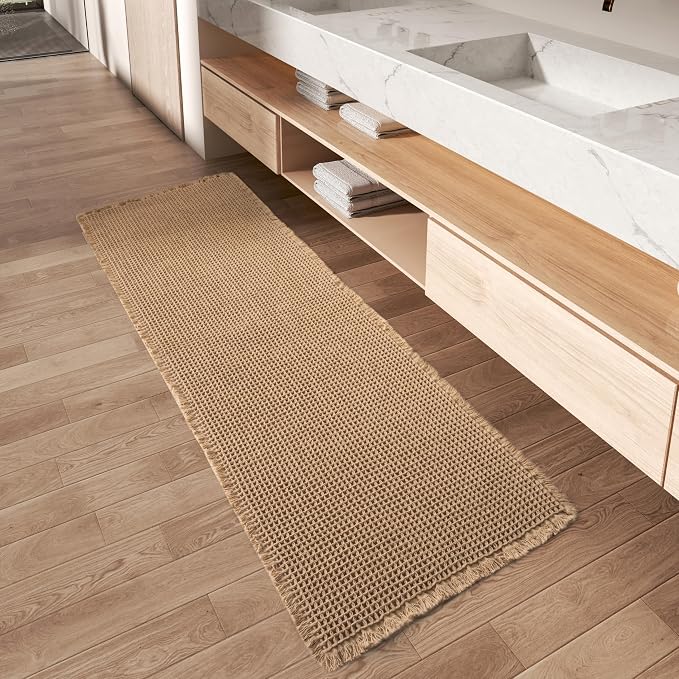 Upgraded Waffle Runner Rug, Super Absorbent Non Slip Bath Mats by AMOAMI