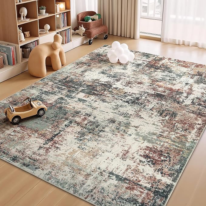 Rugflix 9x12 Area Rugs for Living Room, Washable Large Rug Stain-Resistant Low - Image 8