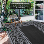 HUGEAR Outdoor Plastic Straw Rug, Waterproof Outdoor Rugs - Image 5