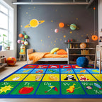 Rugshop Kids Alphabet Educational Learning High Traffic Living Room, Home by Rugshop