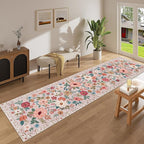 DUKINO Runner Rug for Hallway, 2.6x10 Washable Floral Long Kitchen Rug - Image 3