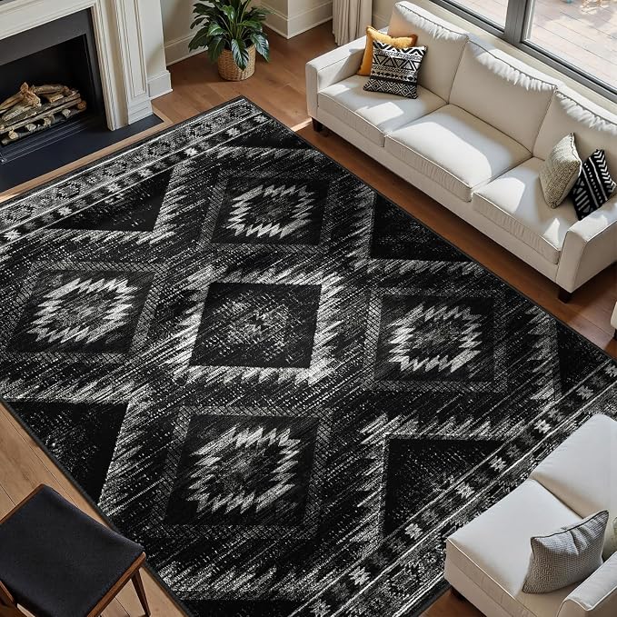 BESTSWEETIE Area Rug 8x10 Rug Machine Washable Non-Slip Low Pile Print Pattern - Image 2
