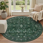 Round Area Rug for Living Room: 4 ft Washable Vintage Boho Soft Thin Circle Rug - Image 2