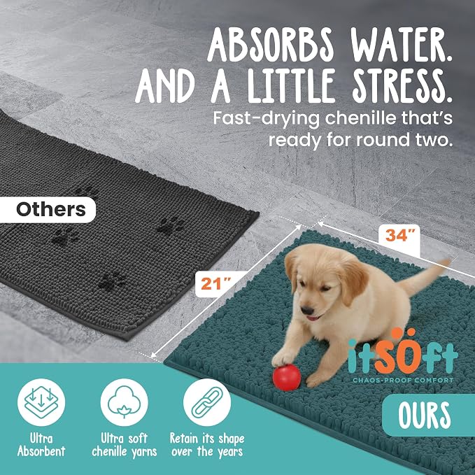 Dog Rugs for Muddy Paws 34x21 | Cleaner Mud Free Floors | Muddy Dogs Mats for - Image 3