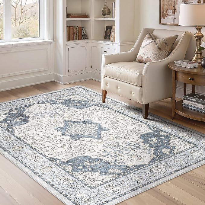 cotiled 4x6 Area Rug Machine Washable Vintage Carpet by COTILED
