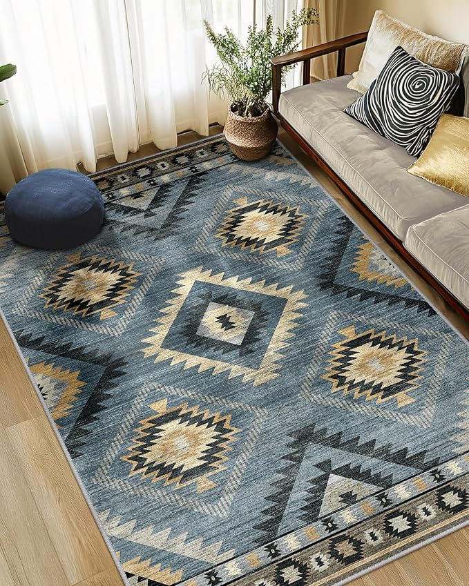 BESTSWEETIE Area Rug 8x10 Rug Machine Washable Non-Slip Low Pile Print Pattern - Image 5