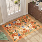 DUKINO 2x3 Entryway Rug, Floral Washable Indoor Door Mat - Image 3