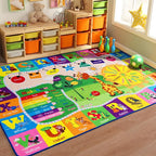 5x7 Playroom Rugs for Kids Washable, Educational and Fun Playmat by BBENRON