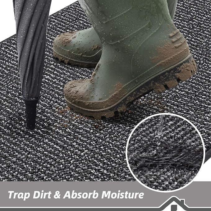 BEQHAUSE Dirt Trapper Door Mat 48" x 72", Non-Slip Washable Doormats Entrance - Image 3
