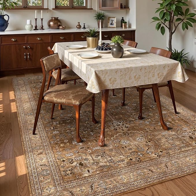 Washable Area Rug 3' x 5 ' Vintage Traditional Persian Mat - Image 3