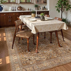 Washable Area Rug 5' x 7' Vintage Traditional Persian Mat - Image 3