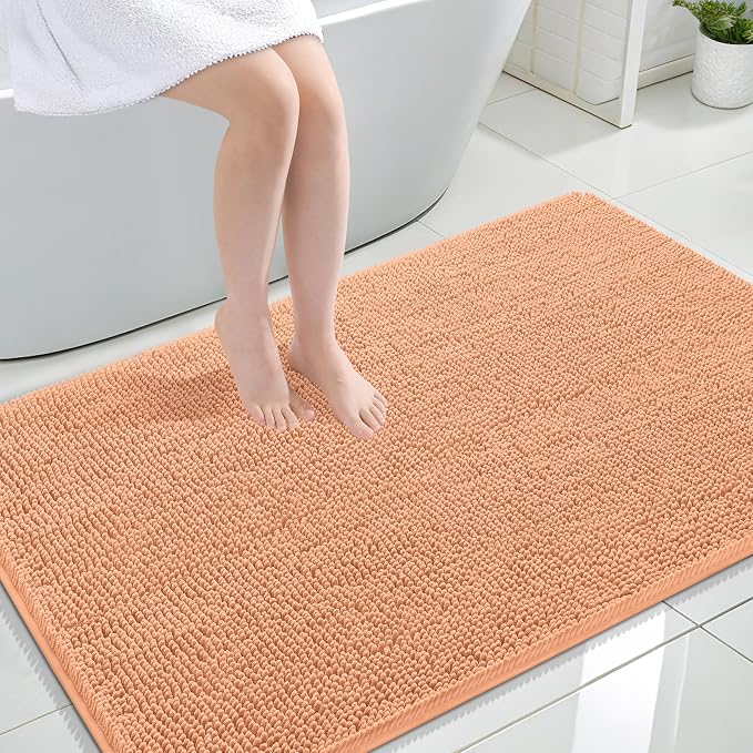 OLANLY Large Bathroom Rugs 47x32, Extra Soft Absorbent Chenille Bath Rugs by OLANLY