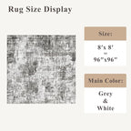 8x8 Square Area Rug Living Room – Non-Slip Washable Large Floor Carpet - Image 2
