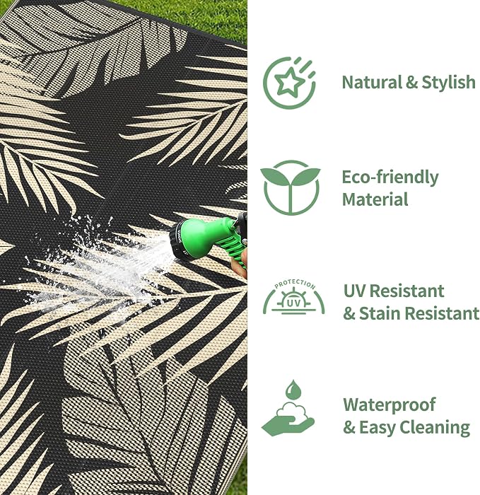 GENIMO Outdoor Rug 9' x 12' Waterproof - Image 6