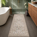 Traditional Floral Moss 2x5 Bathroom Runner Rug Non Slip by Evyhood