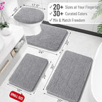 OLANLY Bathroom Rugs 30x20, Extra Soft Absorbent Chenille Bath Rugs, Rubber - Image 2