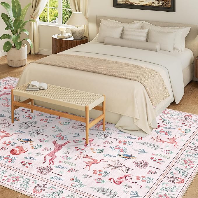 DUKINO 8x10 Rug, Washable Animal Living Room Rug - Image 3