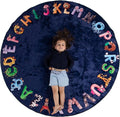 ABC Alphabet Rug for Kids – 6 ft Round Blue Play Mat for Toddlers & Babies by Unknown