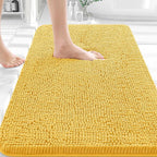 OLANLY Bathroom Rugs 35x24, Extra Soft Absorbent Chenille Bath Rugs, Rubber by OLANLY