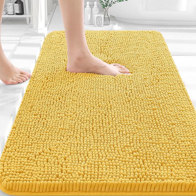 OLANLY Bathroom Rugs 35x24, Extra Soft Absorbent Chenille Bath Rugs, Rubber by OLANLY