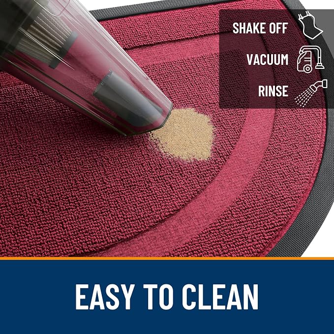 OLANLY Half Circle Door Mat Indoor Outdoor Entrance Welcome, Waterproof - Image 5