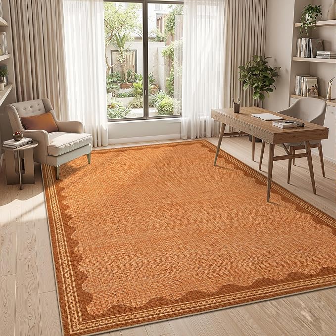 GarveeHome Scalloped Orange 2x6 Runner Rug - Image 8