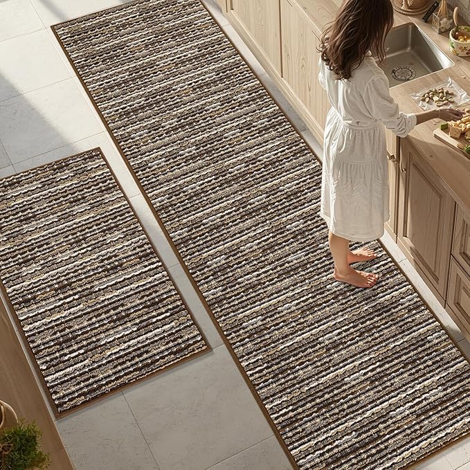 Kitchen Rugs Sets of 2-Non Slip Kitchen Mats by BSICPRO