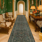Dark Green Washable 3x12 Extra Long Runner Rug - Image 2