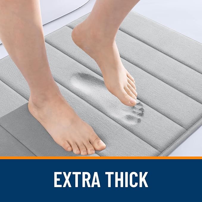 OLANLY Memory Foam Bath Mat 40x24, Super Soft Absorbent Bathroom Rugs, Quick Dry - Image 6