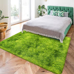 Tie Dyed Grass Green Rug 4x6 ft, Soft Plush Furry Shag Area Rugs Fluffy Fuzzy - Image 6