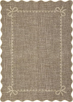 GarveeHome Scalloped Bow Rug for Living Room, Solid Brown Rug for Dorm - Image 4