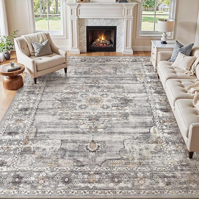 Washable 6x9 Area Rug for Living Room by JessibouAreaRug