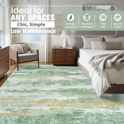 10x14 Area Rugs for Living Room Rug Washable: Abstract Large Rug Indoor Modern - Image 2