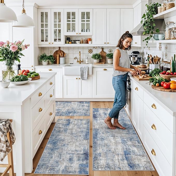 Kitchen Mats for Floor 3 Piece Set, Washable Non-Slip Farmhouse Kitchen Rugs - Image 3