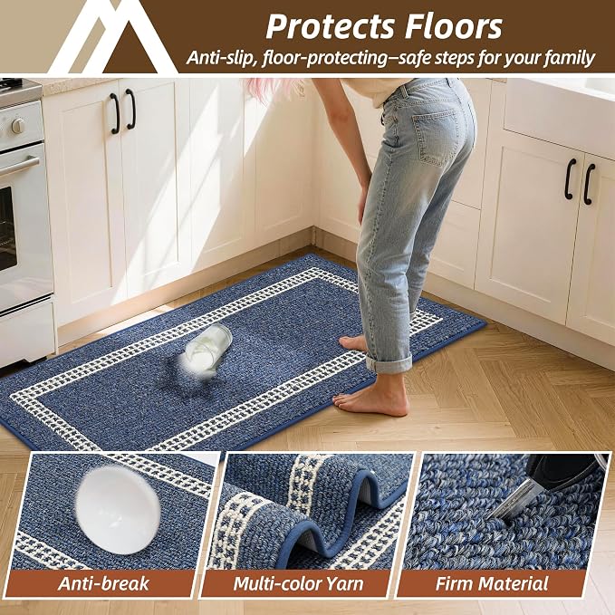 COSY HOMEER Kitchen Rugs Non-Slip 20x30/20x48 Inch Thick Polypropylene Standing - Image 5