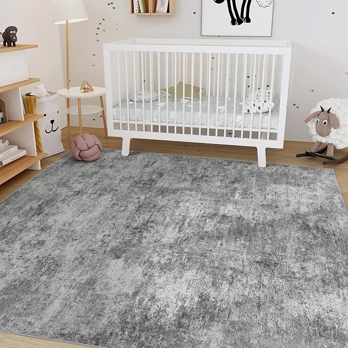 Nakagishi 8x10 Area Rugs Living Room: Washable Abstract Large Neutral Soft Rug - Image 7