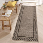 Washable Runner Rug 2x10 Modern Bordered Hallway Runner Rug Non Slip Kitchen by GarveeHome